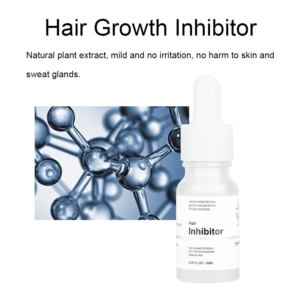 Hair Inhibitor Permanent Hair Removal, Reliable Safe Hair Growth Inhibitor Serum for Arms Face Legs