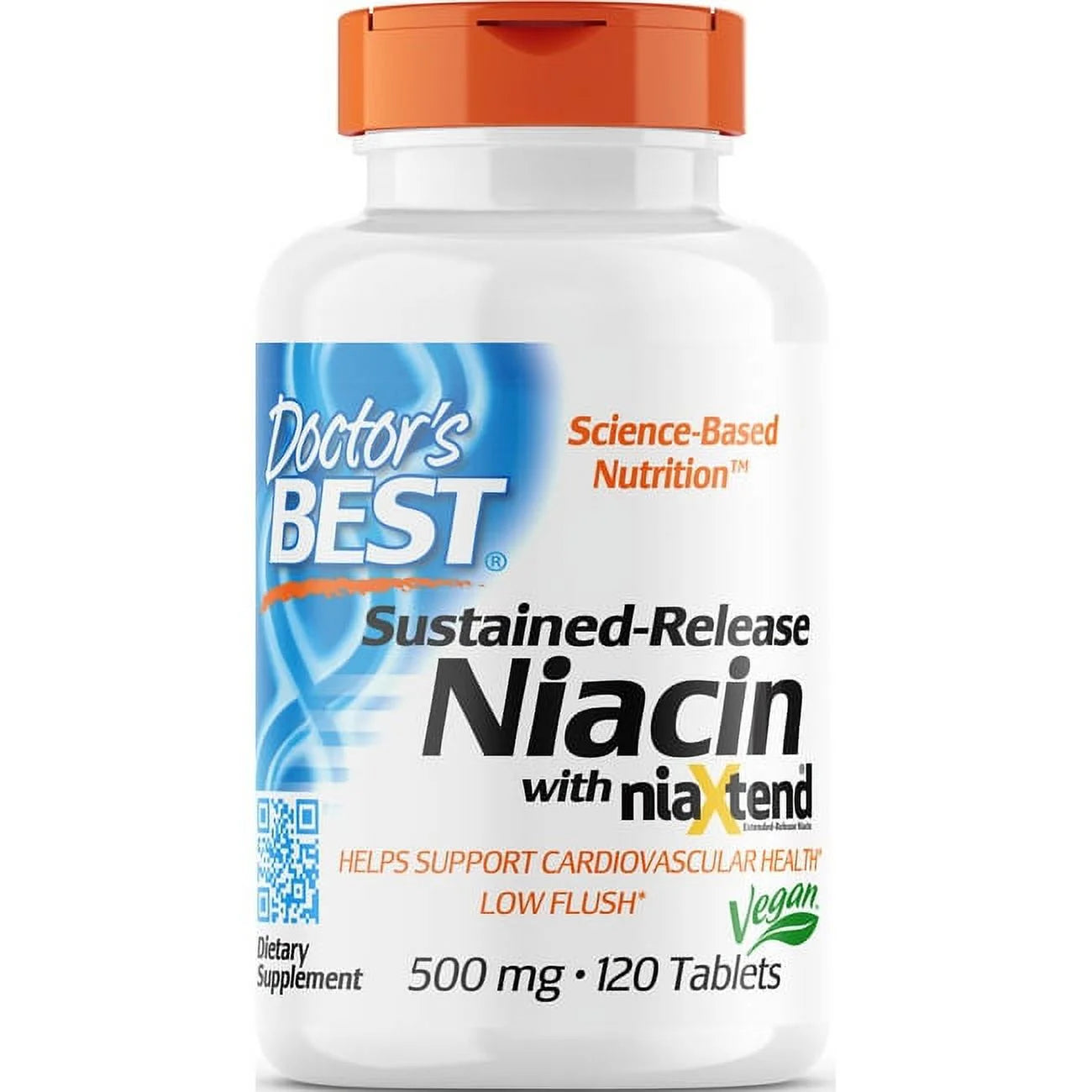 Time-Release Niacin with Niaxtend, Non-Gmo, Vegan, Gluten Free, 500 Mg, 120 Tablets