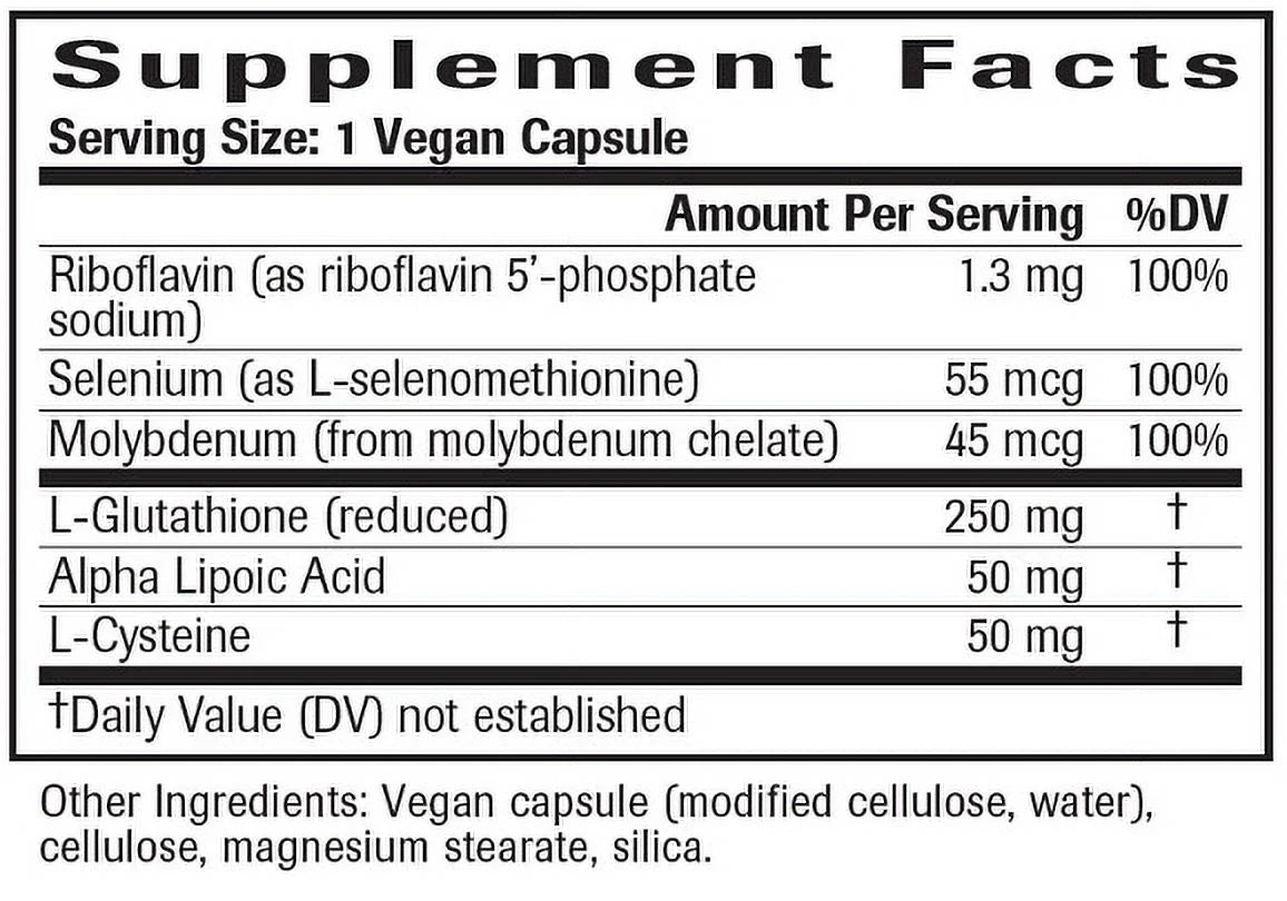 Glutathione Support - Glutathione Support with L-Glutathione and Glutathione Cofactors - Antioxidant, Liver & Immune Support - 60 Vegan Capsules: 30 to 60-Day Supply