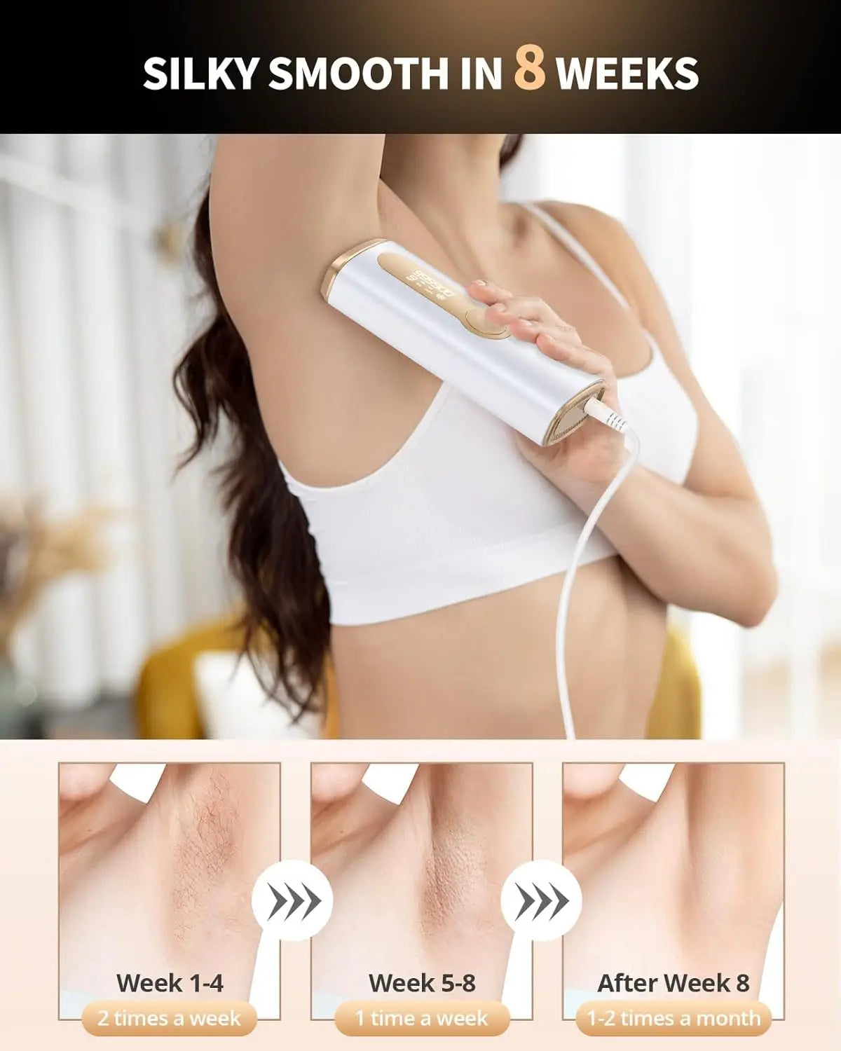 IPL Hair Removal Laser Ice Cooling 999900 Flashes HR/RA/SC 3 in 1 Painless for Armpits Legs Arms Bikini Line Women Men Home Use