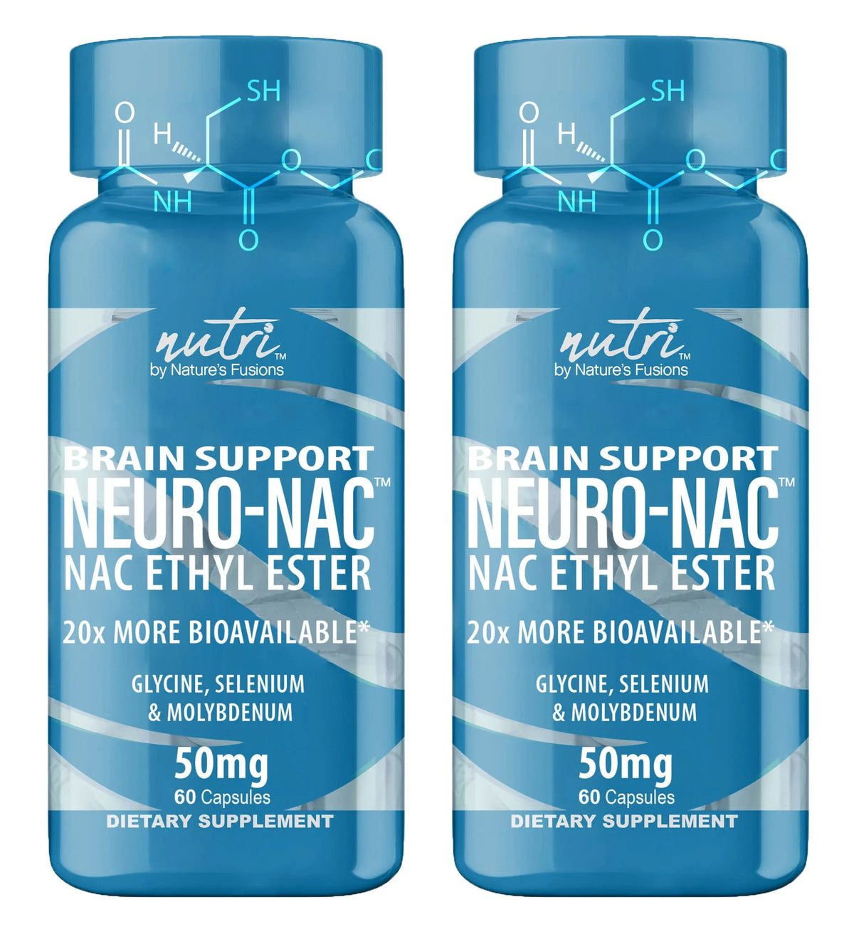 Neuro NAC Supplement N-Acetyl Cysteine Ethyl Ester (2 Pack)- 20X More Bioavailable than NAC 600 Mg - Boost Glutathione 10X More than Liposomal Glutathione - N Acetyl Cysteine Ethyl Ester 120 Capsules