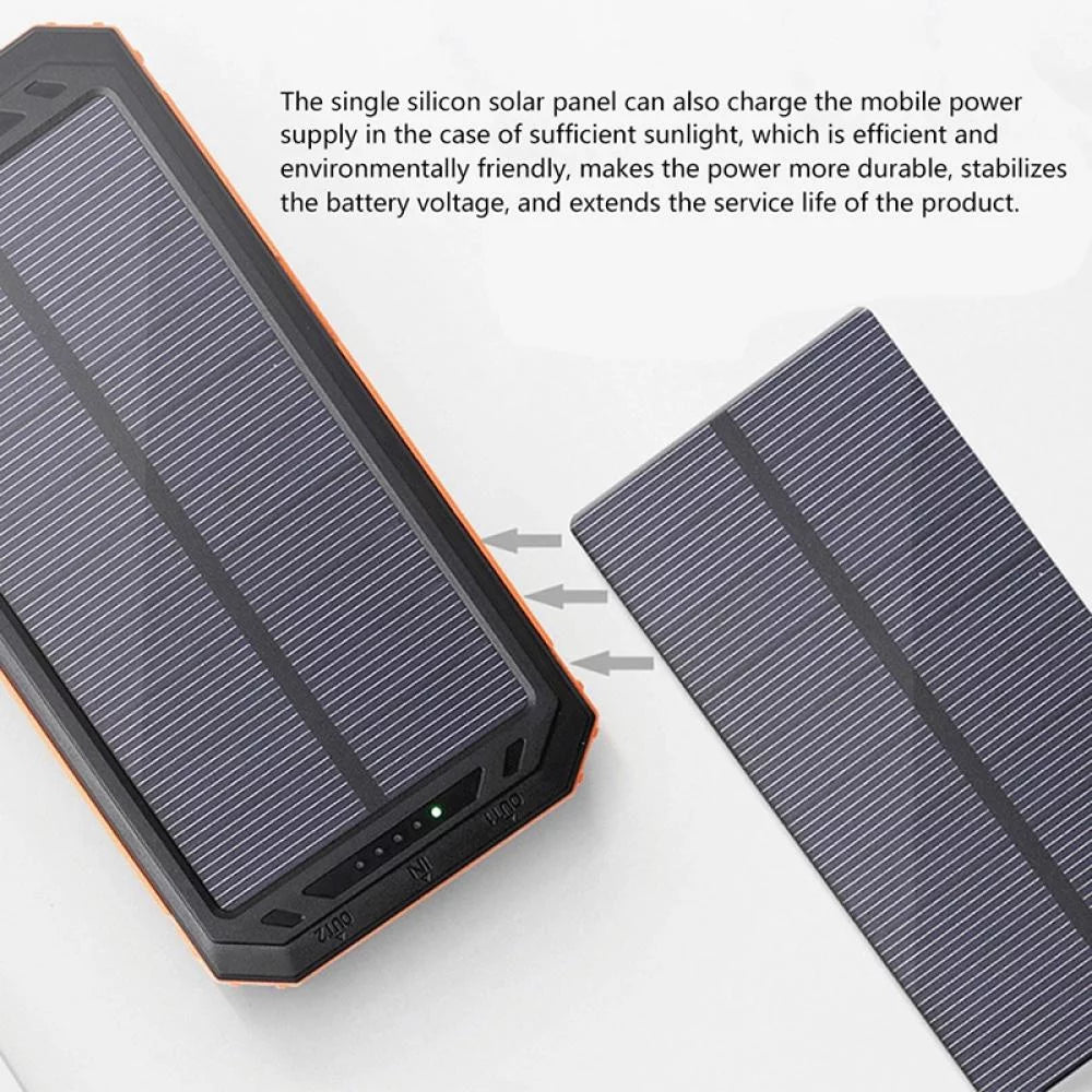 Waterproof 60000Mah Dual USB Portable Solar Battery Charger Solar Power Bank for Iphone, Mobile Cell Phone