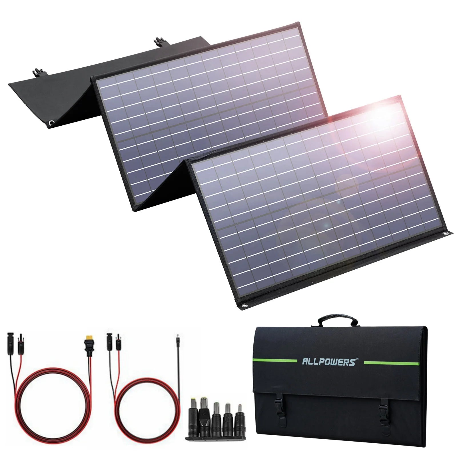 SP029 140W Portable Solar Panel Charger for Laptop Cellphone, Waterproof IP65 Foldable Solar Panel with Solar, DC, and USB Output, for Solar Generator, Power Bank, 12V Car Battery