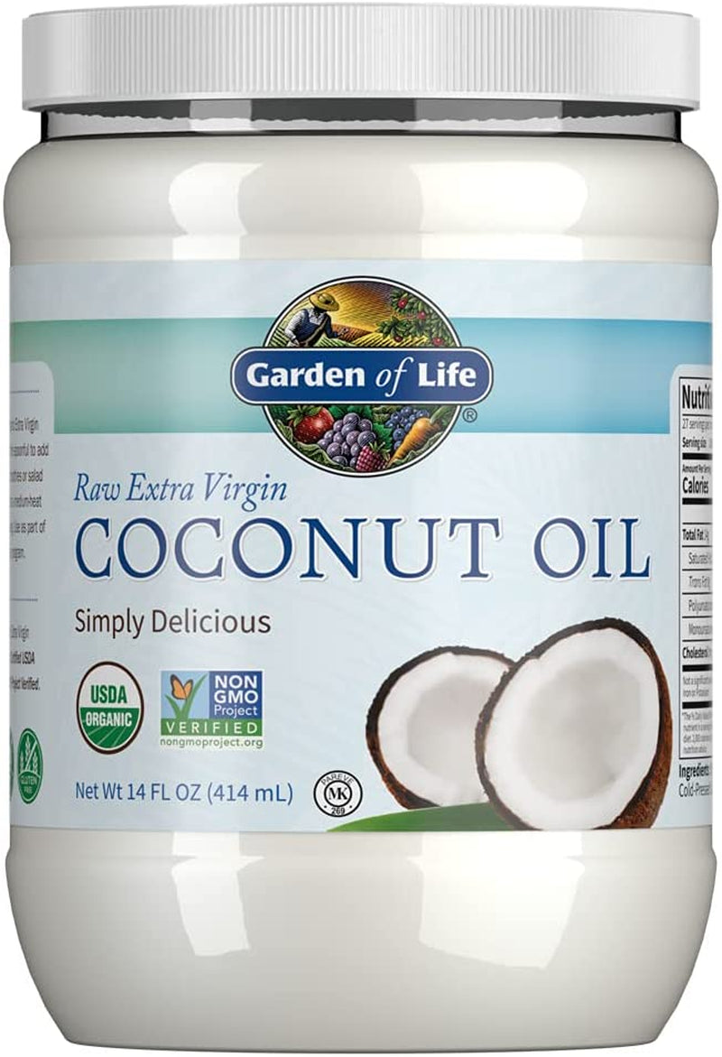 Garden of Life Organic Extra Virgin Coconut Oil - 14 Fl Oz | Unrefined Cold Pres