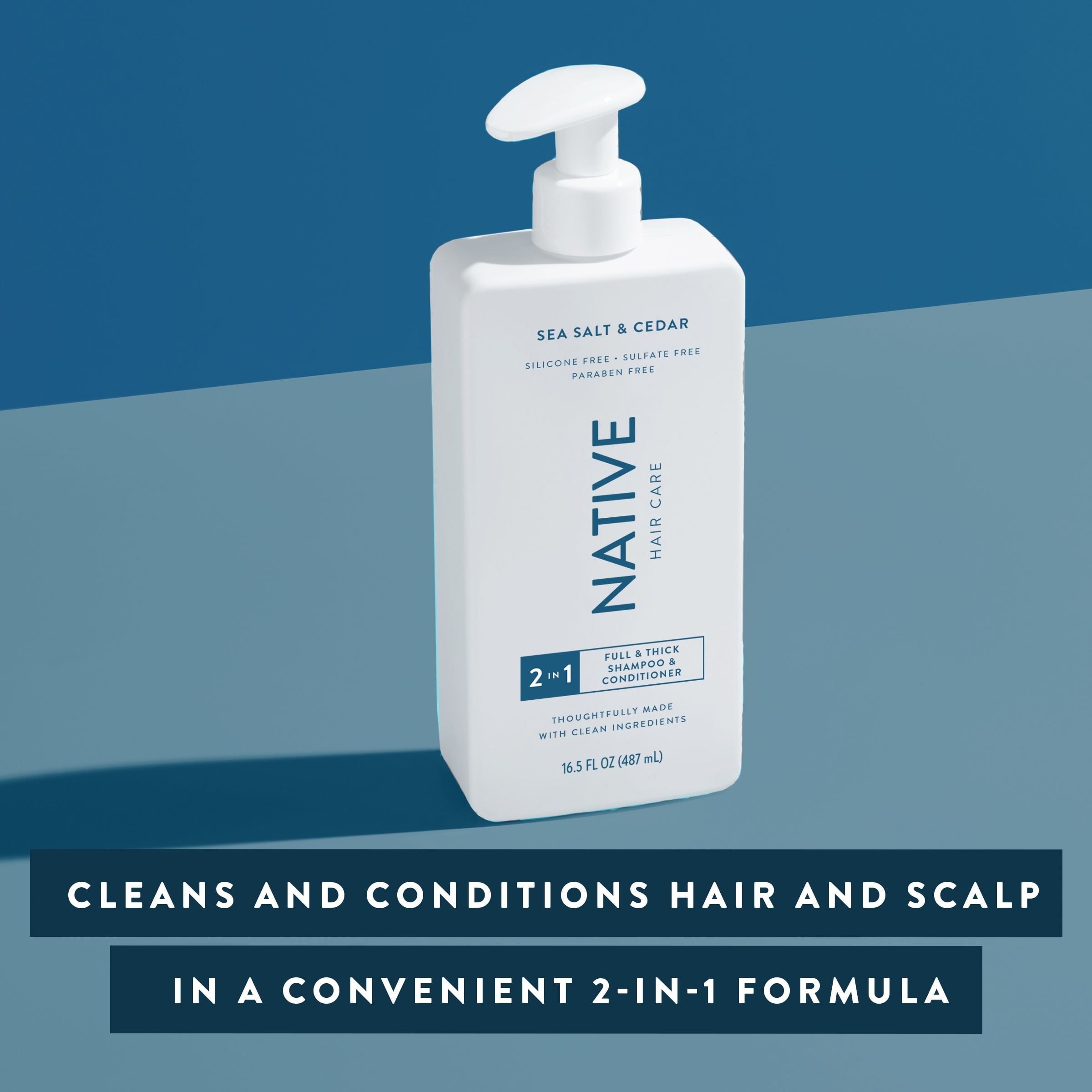 Full & Thick 2-In-1 Shampoo & Conditioner, Sea Salt & Cedar, Sulfate & Paraben Free, 16.5 Oz