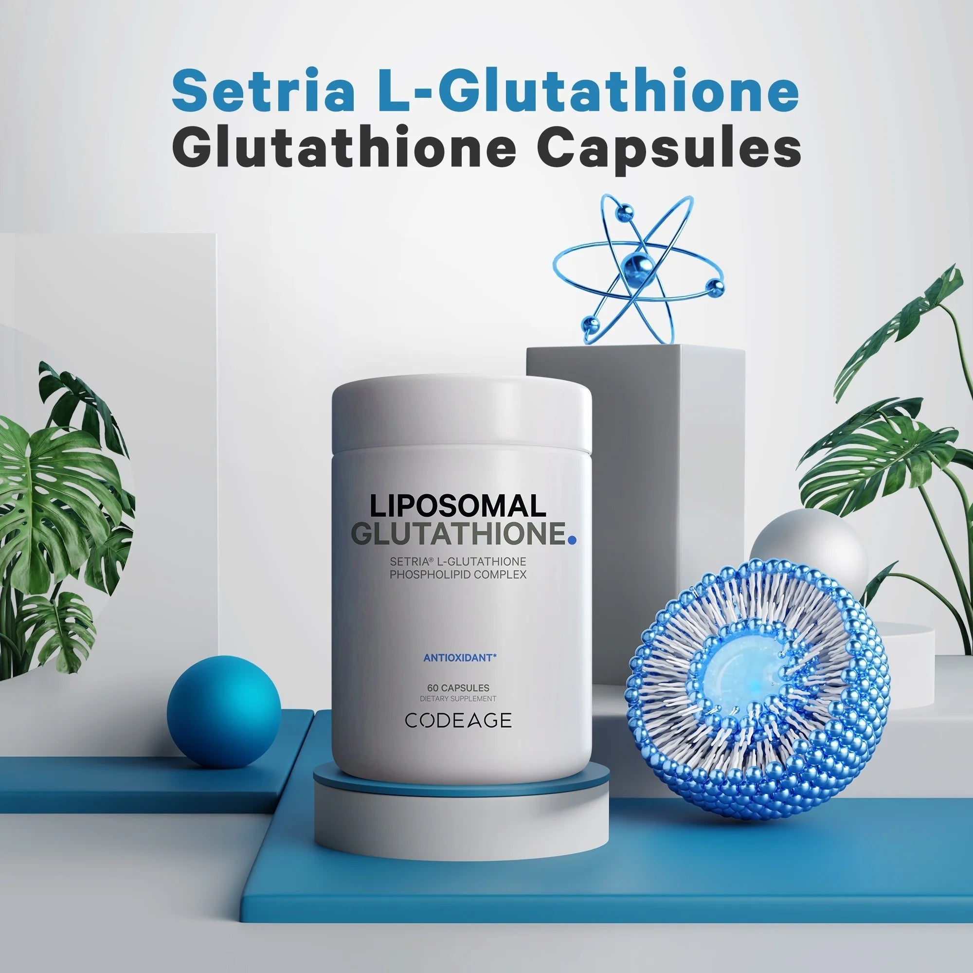 Liposomal Glutathione, Setria® L Glutathione Capsules, Phospholipid Complex, Vegan, Non-Gmo, 60 Ct