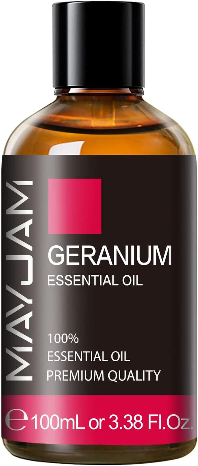 Geranium Essential Oil,  Pure Essential Oils for Diffusers, Massage, Geranium Oil for Soap Candle Making, Huge 3.38FL.OZ Bottle