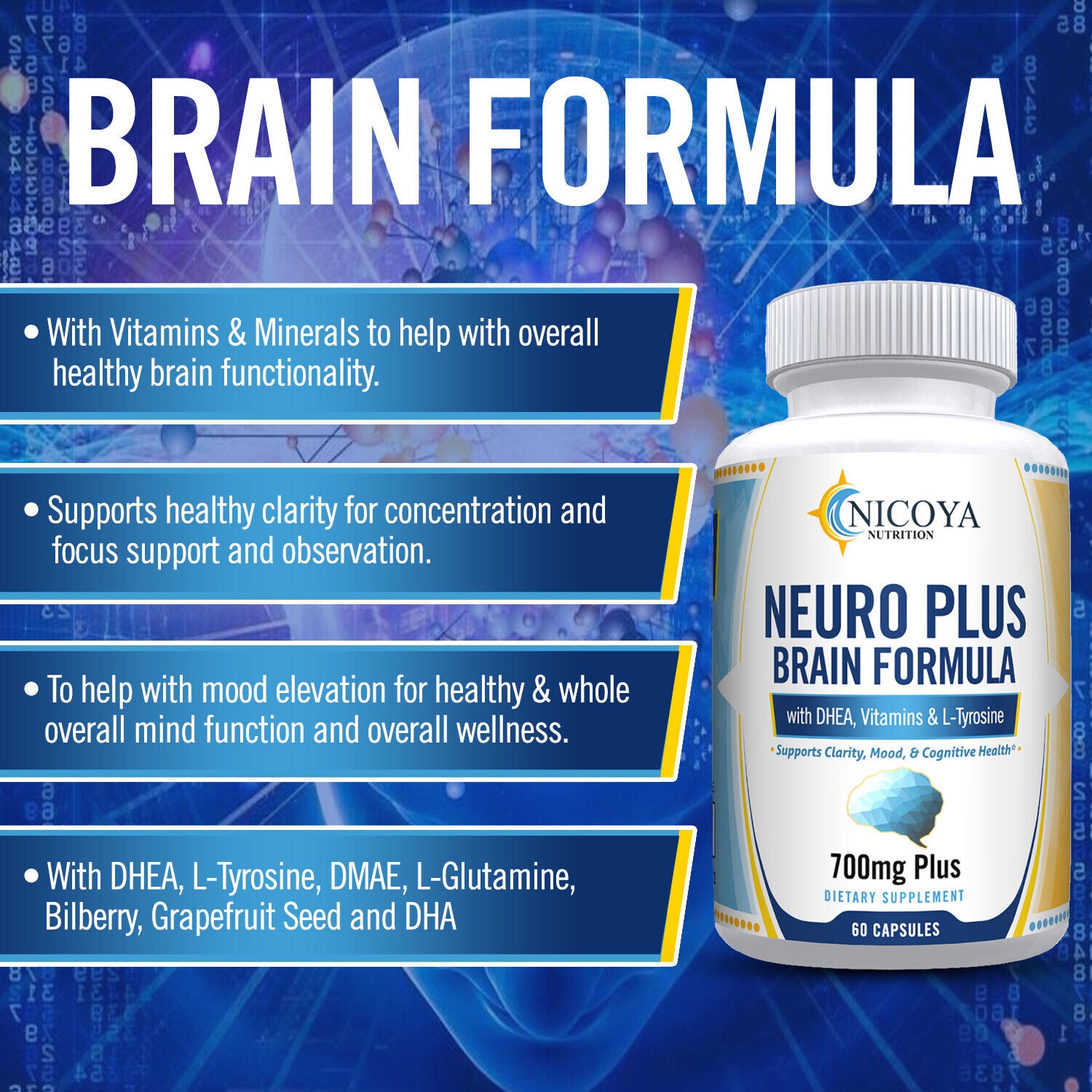 Brain Supplements & Nootropics - Memory Focus Mental Concentration Booster Pill