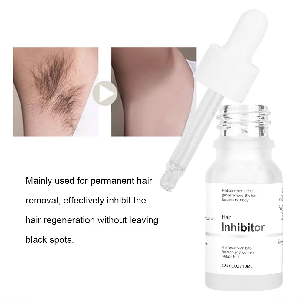 Hair Inhibitor Permanent Hair Removal, Reliable Safe Hair Growth Inhibitor Serum for Arms Face Legs