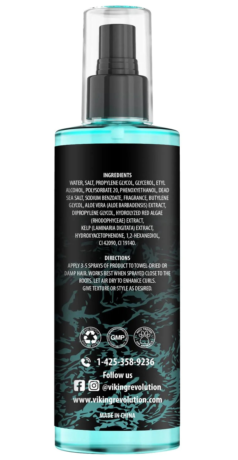 Sea Salt Spray for Hair Men - Hair Texturizing Spray with Kelp, Aloe Vera and Red Algae Extract - Surf Spray to Add Volume and Texture Sea Salt Spray for Men Beach Hair Spray - 8Oz