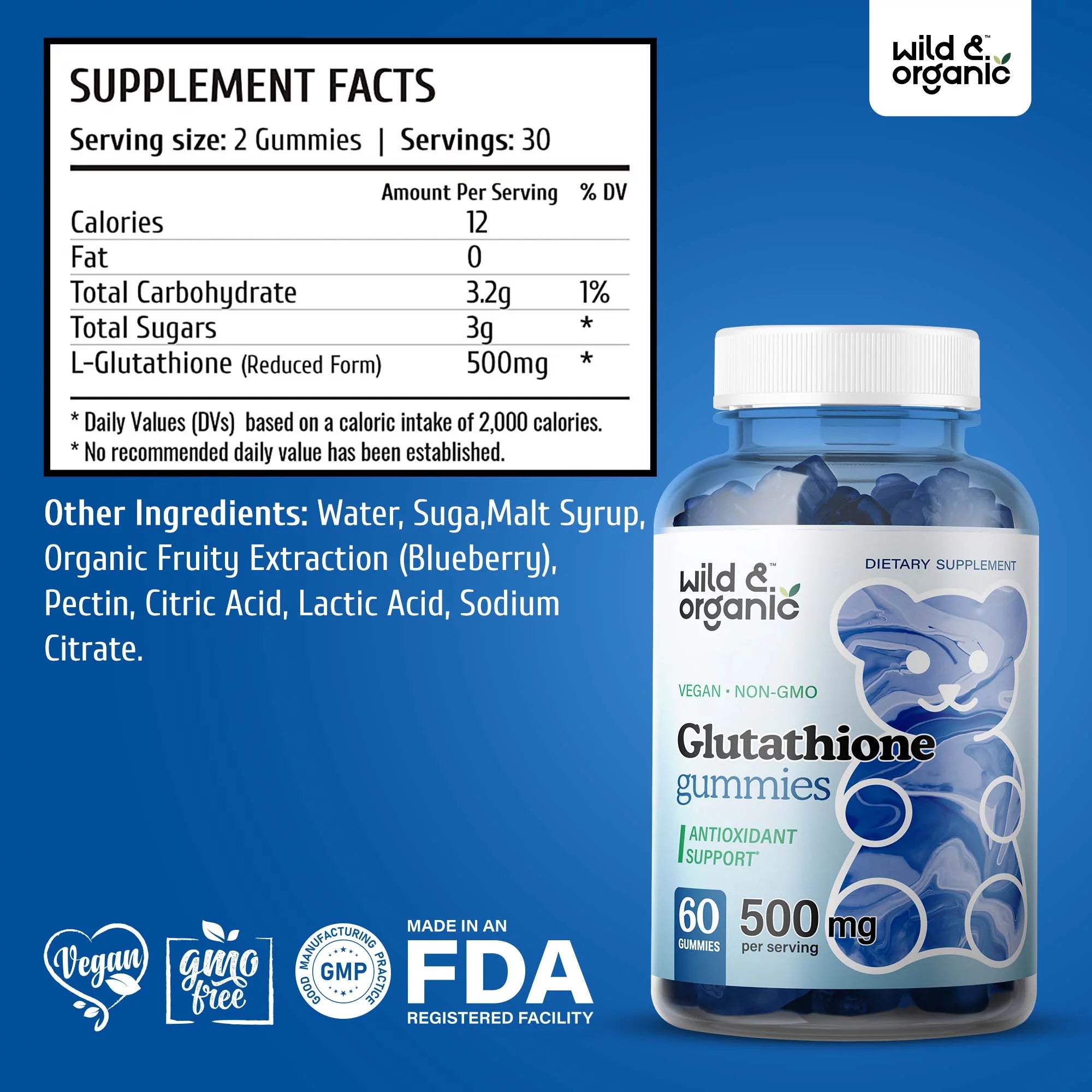 Glutathione Gummies - Liver Cleanse & Antioxidant Supplement, 60 Vegan Chews