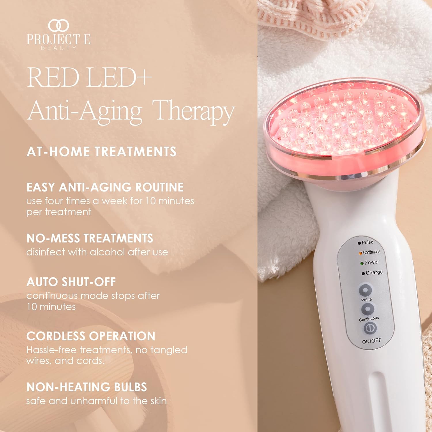 RED LED+ Anti-Aging Therapy by  | Collagen Boosting | Instant Firming and Lifting | Reduces Fine Lines & Wrinkles | Tightens & Tones | Rechargeable & Portable (Red LED Therapy)