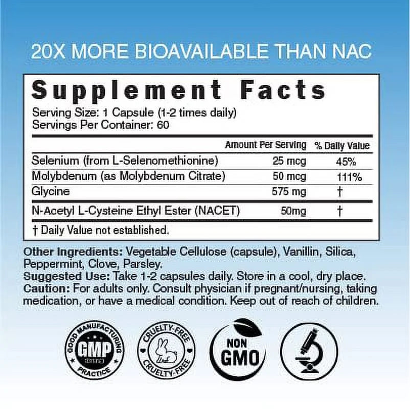 Neuro NAC Supplement N-Acetyl Cysteine Ethyl Ester (2 Pack)- 20X More Bioavailable than NAC 600 Mg - Boost Glutathione 10X More than Liposomal Glutathione - N Acetyl Cysteine Ethyl Ester 120 Capsules