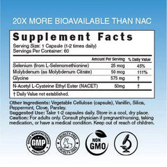 Neuro NAC Supplement N-Acetyl Cysteine Ethyl Ester (2 Pack)- 20X More Bioavailable than NAC 600 Mg - Boost Glutathione 10X More than Liposomal Glutathione - N Acetyl Cysteine Ethyl Ester 120 Capsules