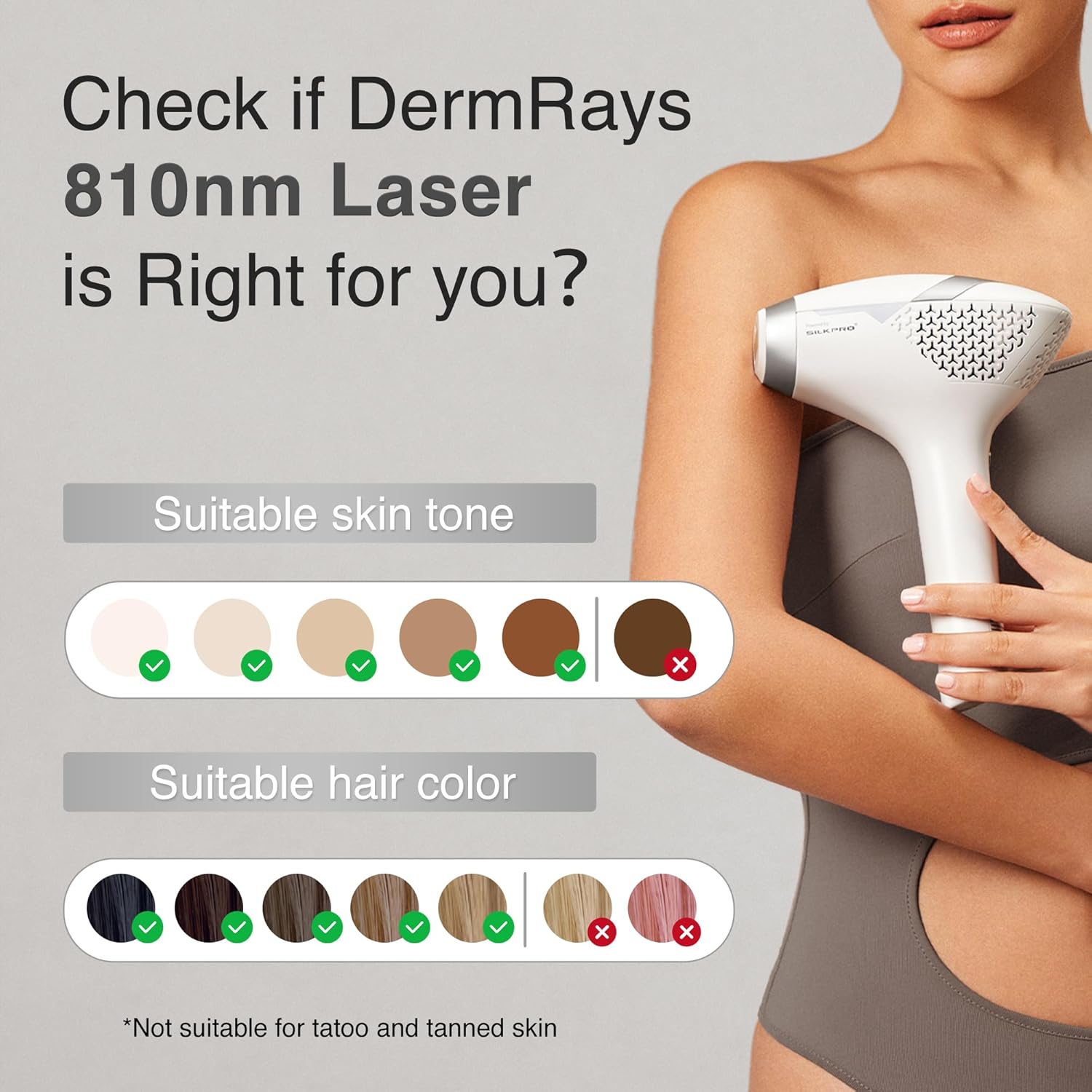 Diode Laser Hair Removal for Men and Women, V8S for Skin Tone 1-5, Permanent Reduction in Hair Regrowth, the World'S First Fda-Cleared Home-Use Wide-Angle 810Nm Laser Hair Removal Device