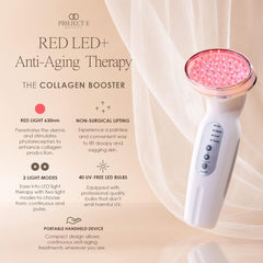 RED LED+ Anti-Aging Therapy by  | Collagen Boosting | Instant Firming and Lifting | Reduces Fine Lines & Wrinkles | Tightens & Tones | Rechargeable & Portable (Red LED Therapy)