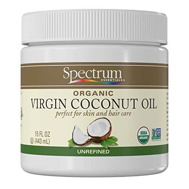 Organic Extra Virgin Coconut Oil Unrefined for Cooking, Skin and Hair, 15Oz