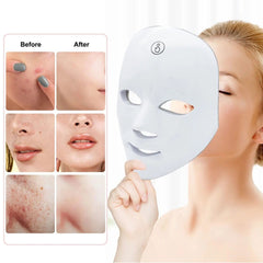 Rechargeable Facial LED Mask 7 Colors LED Photon Therapy Beauty Mask Skin Care