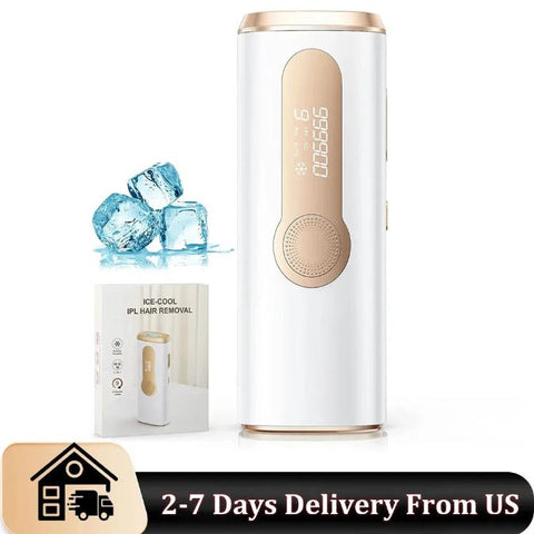 IPL Hair Removal Laser Ice Cooling 999900 Flashes HR/RA/SC 3 in 1 Painless for Armpits Legs Arms Bikini Line Women Men Home Use