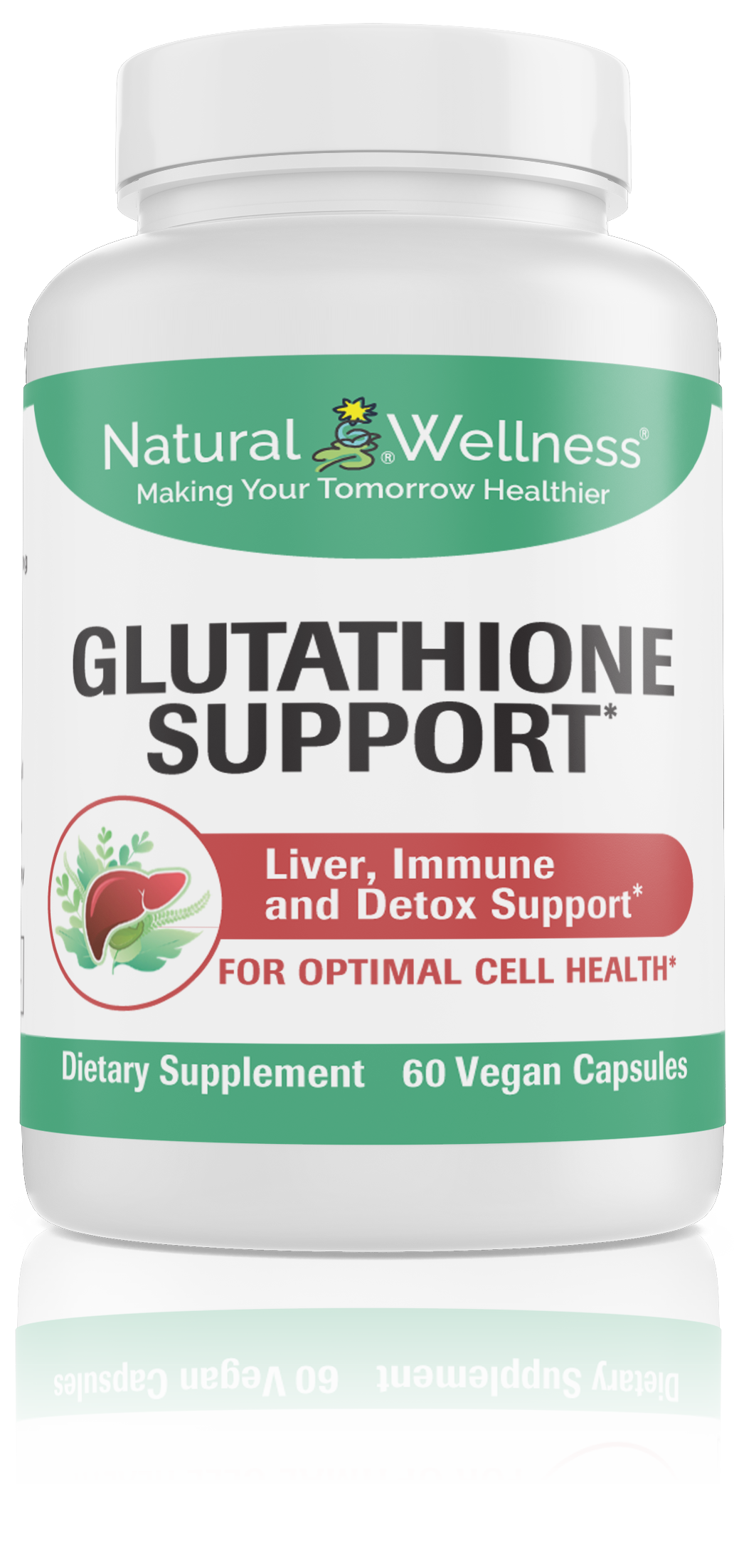 Glutathione Support - Glutathione Support with L-Glutathione and Glutathione Cofactors - Antioxidant, Liver & Immune Support - 60 Vegan Capsules: 30 to 60-Day Supply