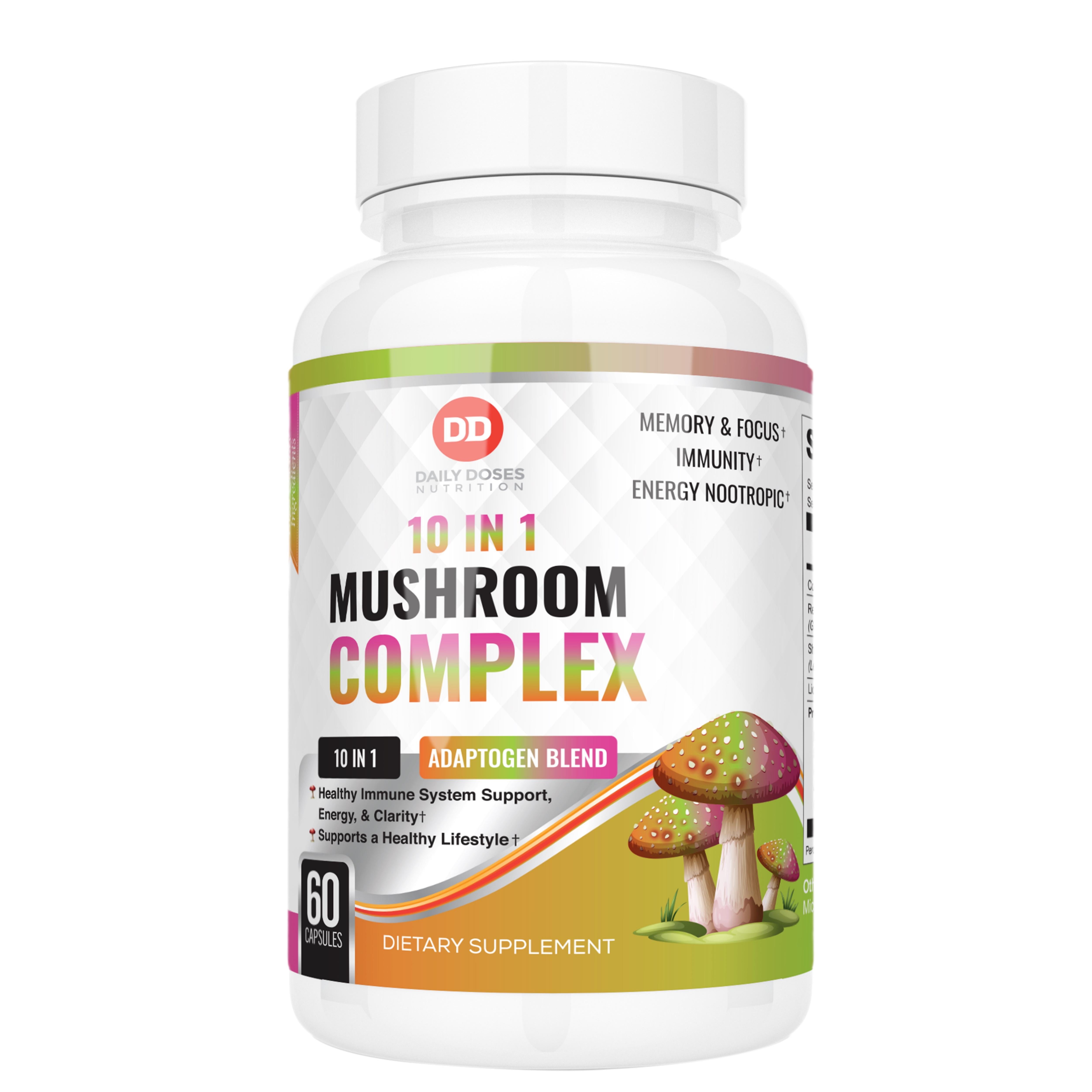 Organic Lions Mane Mushroom Supplement Energy Supplements Nootropics Brain Support Supplement Workout Supplement for Men Reishi Mushroom Capsules Adaptogens Supplements Mushroom Blend Real Mushrooms