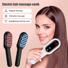 Laser Scalp Massager Comb, Hair Regrowth Brush Electric, Red Blue Light Phototherapy Vibration Hair Regrowth Brush for Hair Regrowth & anti Hair Loss