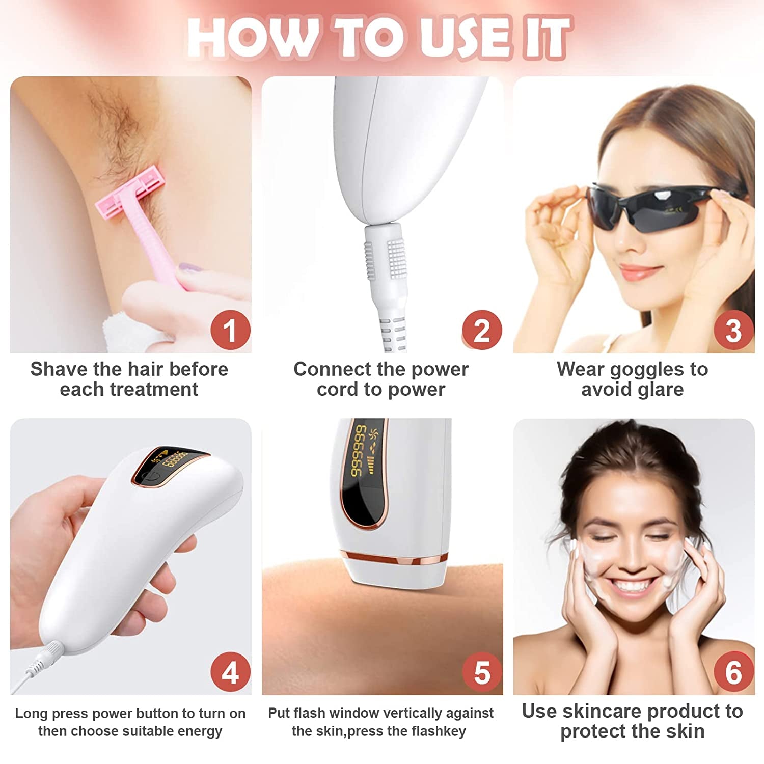 FIDAC Laser Hair Removal Device with FDA Certification, IPL Hair Removal for Women & Men, Permanent Hair Removal with 999,999 Flashes, At-Home Electrolysis Hair Remover Device for Facial Whole Body