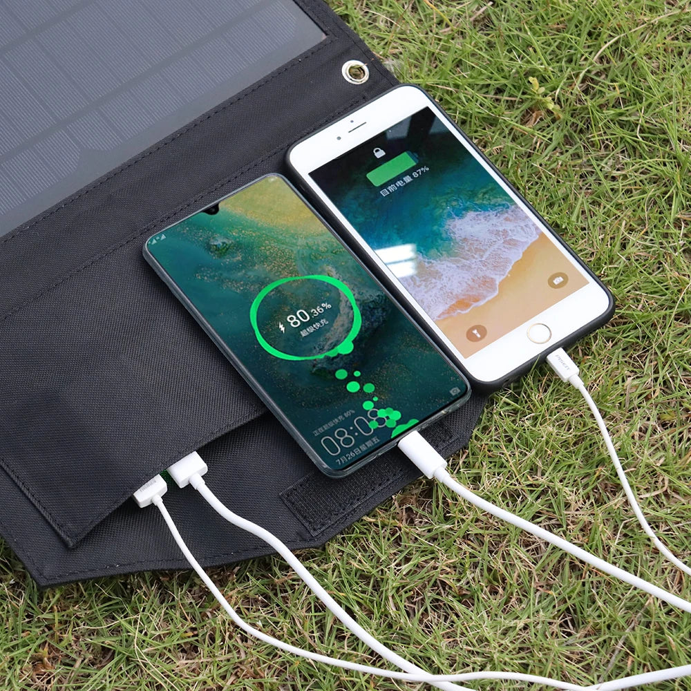 40W Foldable Solar Panel 5V Usb Portable Solar Mobile Phone Charger Power Bank Camping Hiking Backpack Outdoor DHL