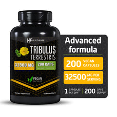 Healthfare Tribulus Terrestris 32,500Mg 200 Caps High Potency Herbal Supplements