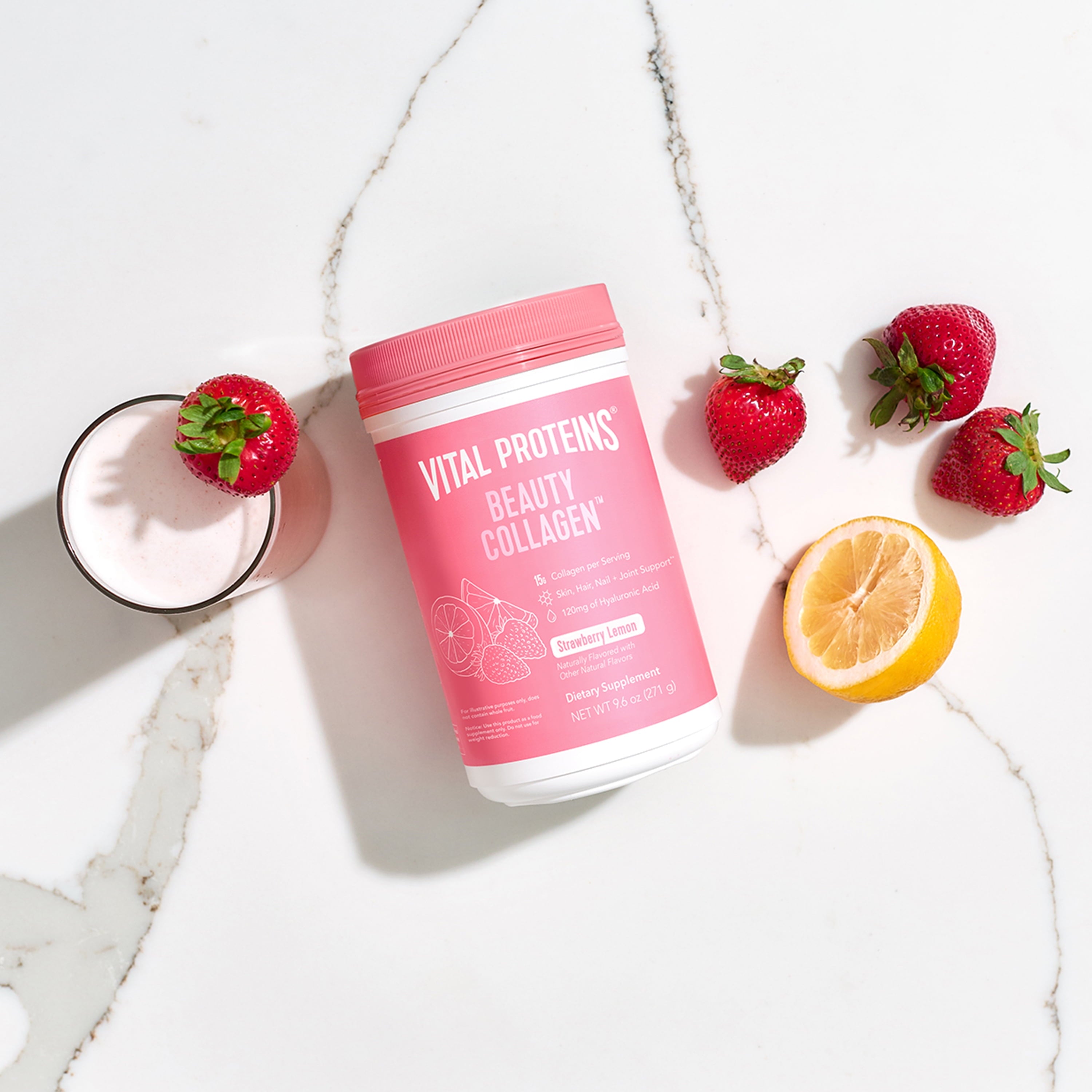 Beauty Collagen, 15G Collagen, Strawberry Lemon, 9.6Oz