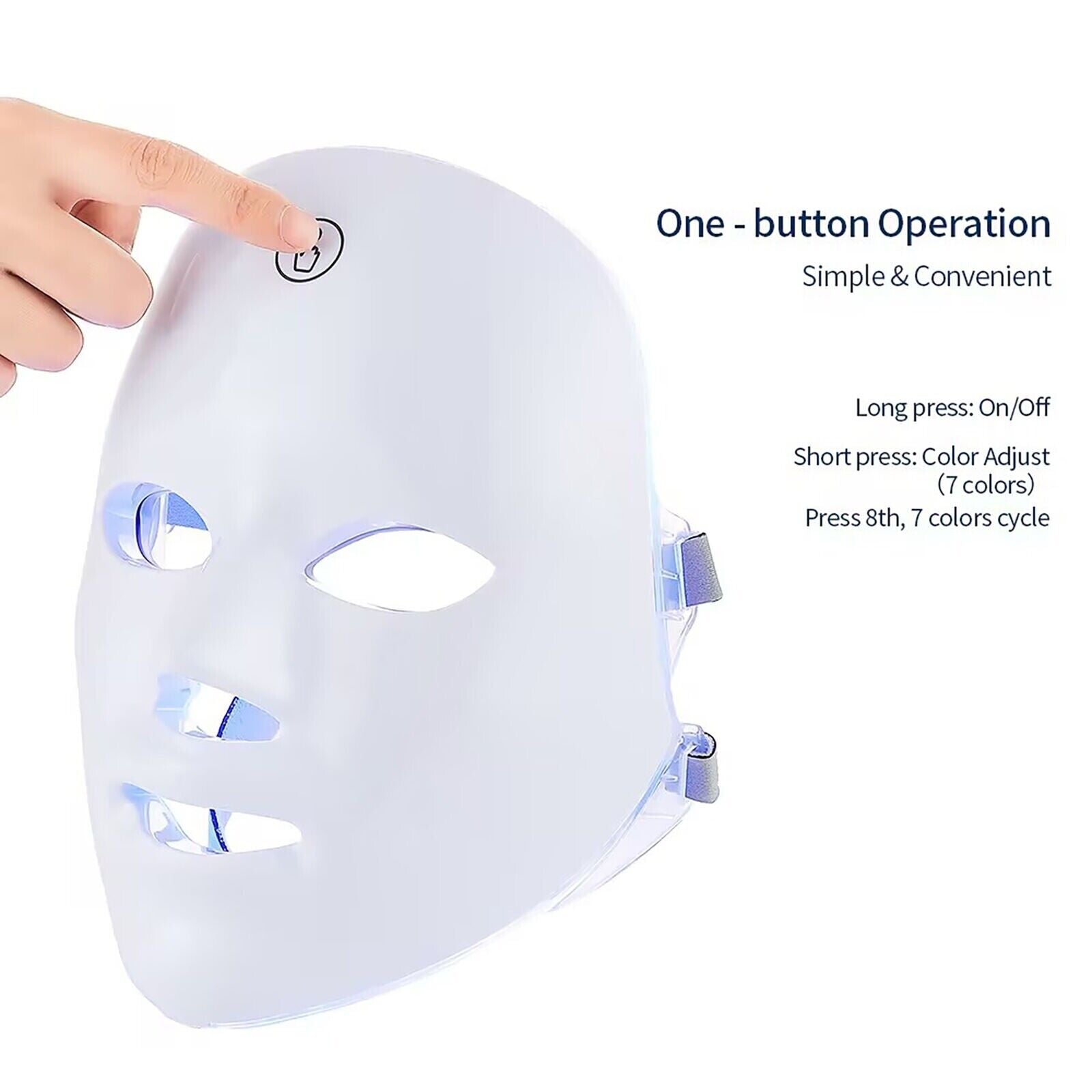 Rechargeable Facial LED Mask 7 Colors LED Photon Therapy Beauty Mask Skin Care