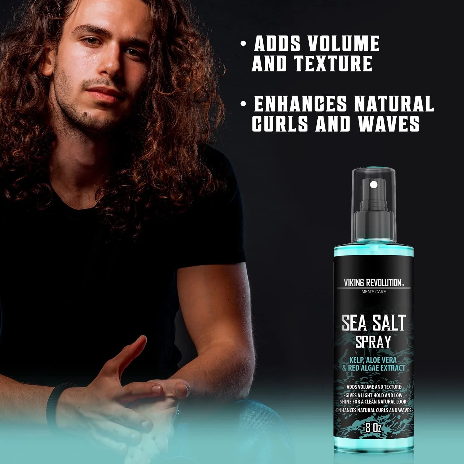 Sea Salt Spray for Hair Men - Hair Texturizing Spray with Kelp, Aloe Vera and Red Algae Extract - Surf Spray to Add Volume and Texture Sea Salt Spray for Men Beach Hair Spray - 8Oz