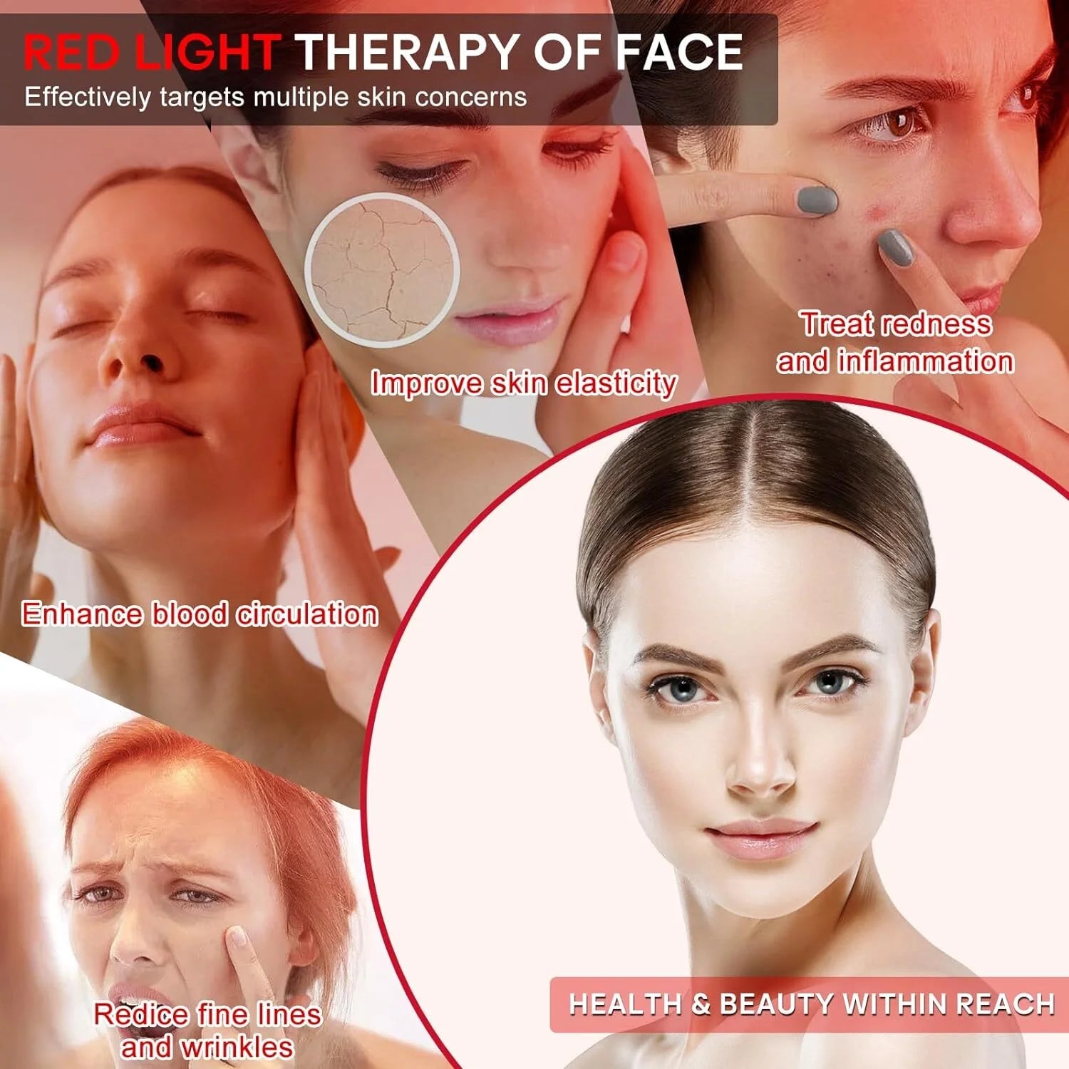 Led Face Mask Light Therapy,  Red Light Therapy for Face, 7 Colors LED Facial Skin Care Mask for Women Skin Care at Home