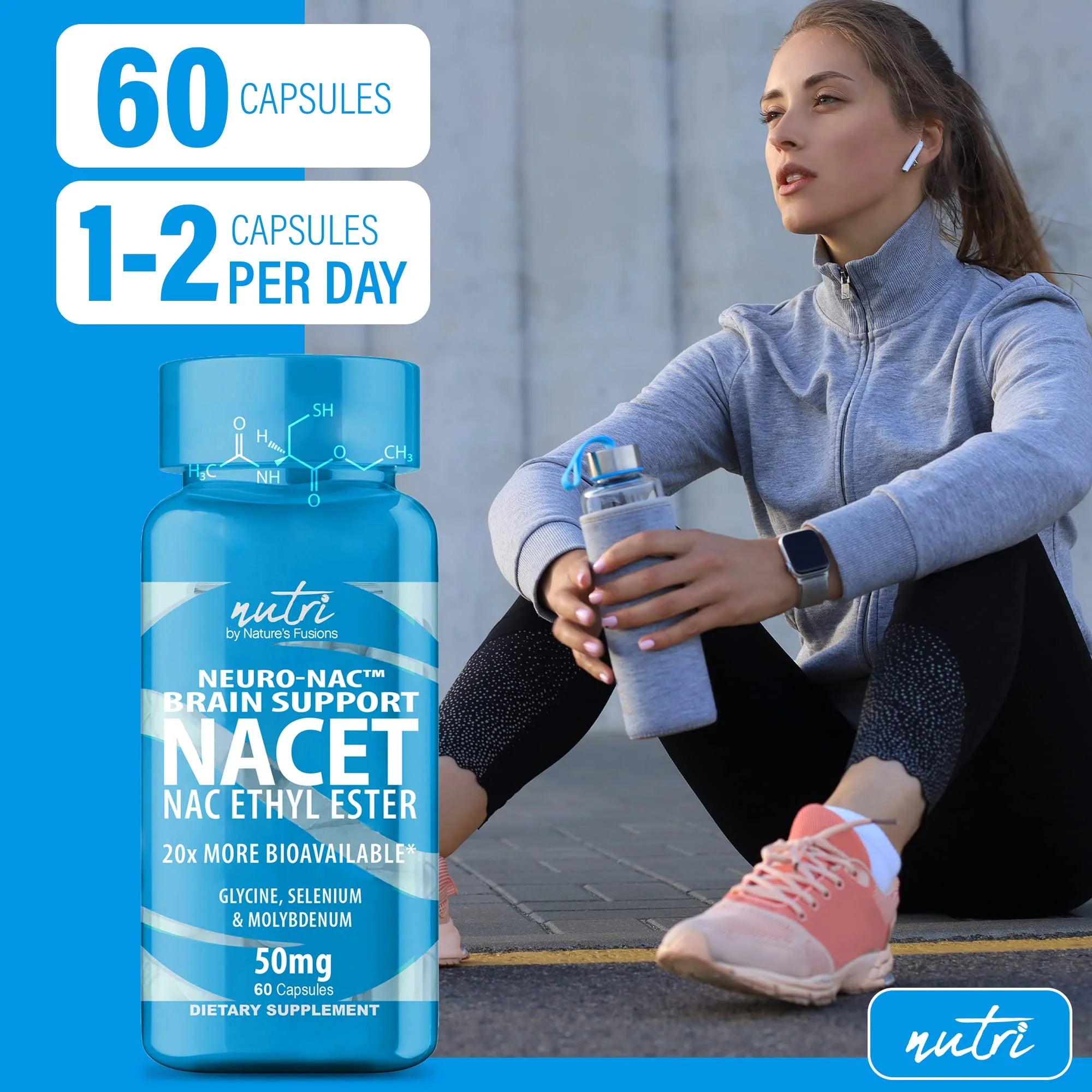 Neuro NAC Supplement N-Acetyl Cysteine Ethyl Ester (2 Pack)- 20X More Bioavailable than NAC 600 Mg - Boost Glutathione 10X More than Liposomal Glutathione - N Acetyl Cysteine Ethyl Ester 120 Capsules