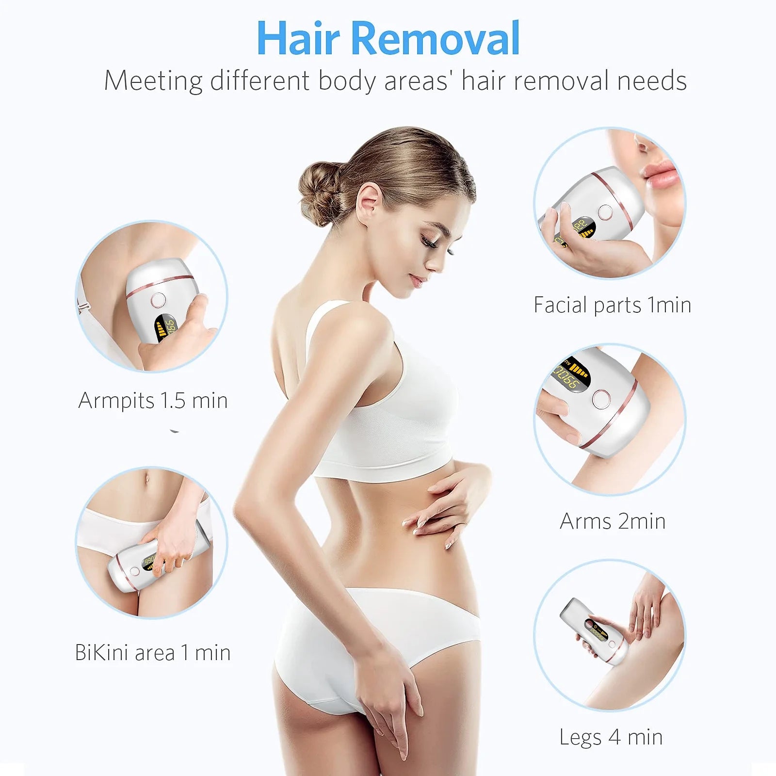 IPL Laser Hair Removal Device, 2-In-1Painless Hair Remover for Women and Men, 5 Modes with Razor & Goggles